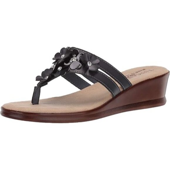 Easy Street Womens Allegro Slip on Slide Sandal Round Open Toe Black Size 9M - Picture 2 of 8